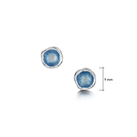 Lunar Petite Stud Earrings in Lunar Blue Enamel