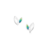 Seasons Silver Petite Stud Earrings in Spring Enamel by Sheila Fleet Jewellery