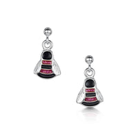Bumblebee Small Drop Earrings in Hot Pink Enamel by Sheila Fleet Jewellery