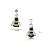 Bumblebee Small Drop Earrings in Yellow & Black Enamel by Sheila Fleet Jewellery