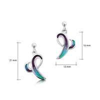 Scapa Flow Enamel Petite Drop Earrings in Sterling Silver
