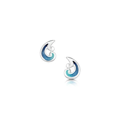 Bow Waves Stud Earrings in Sterling Silver by Sheila Fleet Jewellery