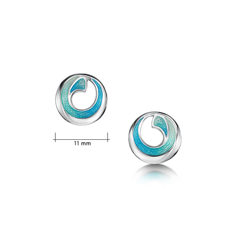 Atlantic Breaker Petite Stud Earrings in Shallows Enamel