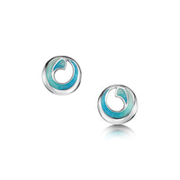 Atlantic Breaker Petite Stud Earrings in Shallows Enamel by Sheila Fleet Jewellery
