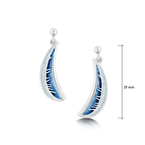 Skyran Small 'Moon' Drop Earrings in Twilight Enamel