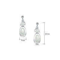 Shoreline Pebble 2-pebble Drop Earrings in Crystal Enamel by Sheila Fleet Jewellery