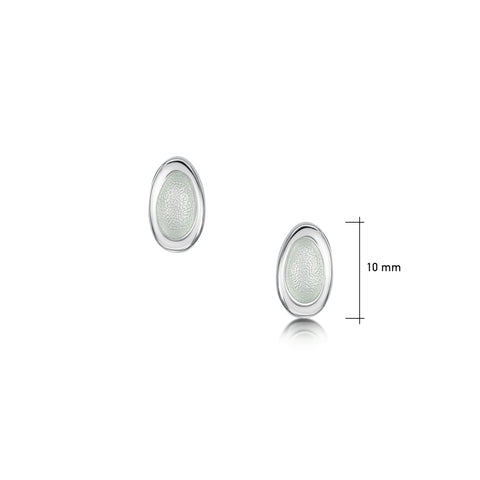 Shoreline Pebble Small Stud Earrings in Crystal Enamel by Sheila Fleet Jewellery