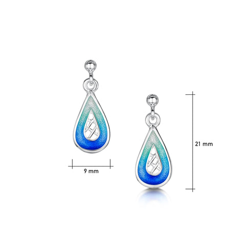 Tidal Treasures Small Drop Earrings in Ocean Hue Enamel