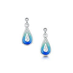 Tidal Treasures Small Drop Earrings in Ocean Hue Enamel by Sheila Fleet Jewellery (EE0205-OCHUE)