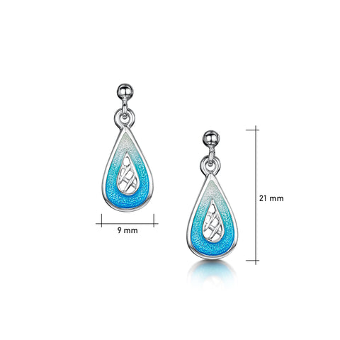 Tidal Treasures Small Drop Earrings in Shallows Enamel