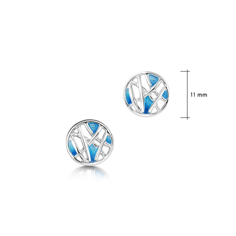 Small Creel Stud Earrings in Pentland Enamel by Sheila Fleet Jewellery