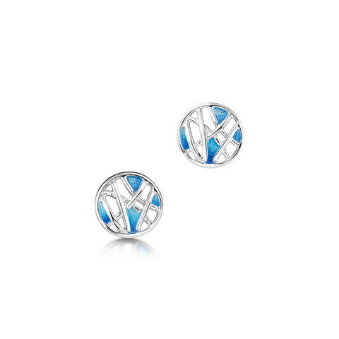 Small Creel Stud Earrings in Pentland Enamel by Sheila Fleet Jewellery