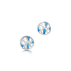 Small Creel Stud Earrings in Pentland Enamel by Sheila Fleet Jewellery
