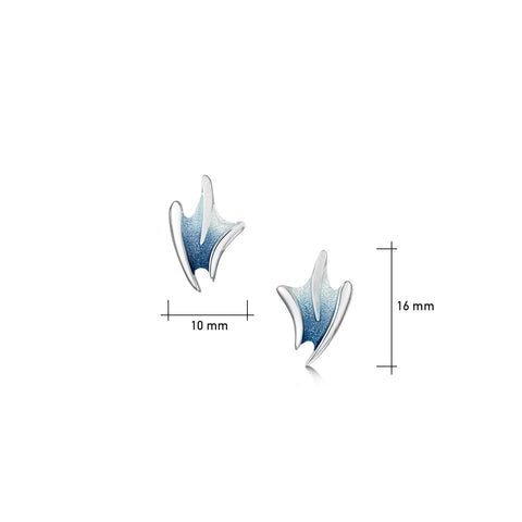 Sea Motion Small Stud Earrings in Lunar Light Enamel