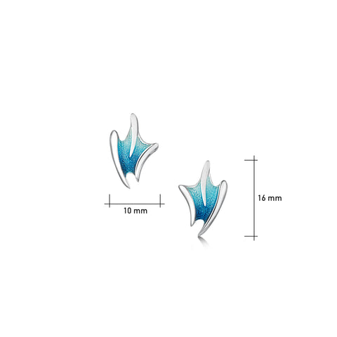 Sea Motion Small Stud Earrings in Tempest Enamel