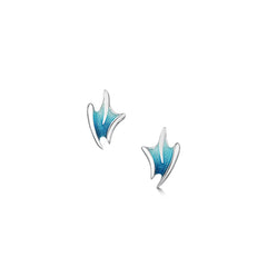 Sea Motion Small Stud Earrings in Tempest Enamel by Sheila Fleet Jewellery