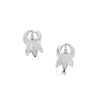 Snowdrop Small Sterling Silver Stud Earrings in Crystal Enamel by Sheila Fleet Jewellery