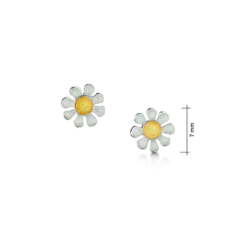 Daisies at Dawn Small Enamel Stud Earrings by Sheila Fleet Jewellery