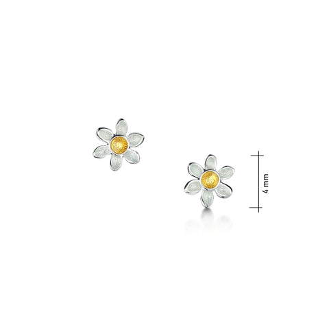 Daisies at Dawn Extra Petite Enamel Stud Earrings by Sheila Fleet Jewellery