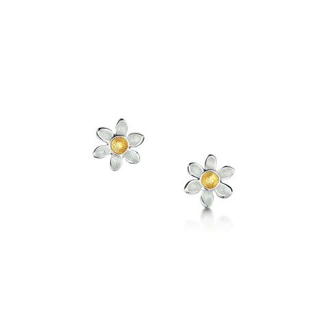Daisies at Dawn Extra Petite Enamel Stud Earrings by Sheila Fleet Jewellery