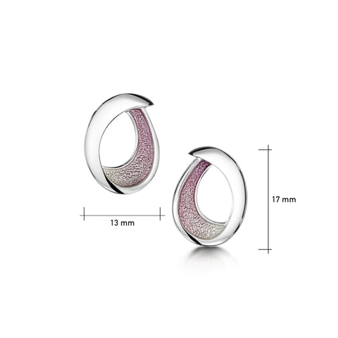 Sea & Surf Small Stud Earrings in Champagne Enamel