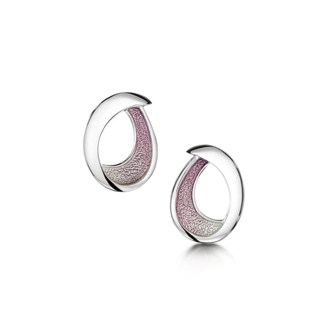 Sea & Surf Small Stud Earrings in Champagne Enamel by Sheila Fleet Jewellery