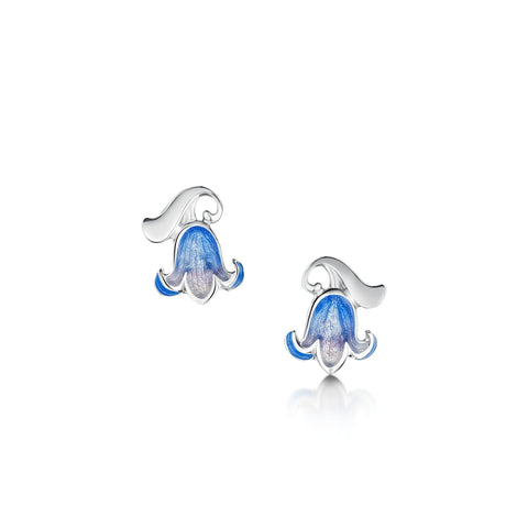 Bluebell Small Stud Enamel Earrings in Sterling Silver by Sheila Fleet Jewellery