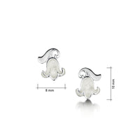 Bluebell Small Stud Earrings in Whitebell Enamel