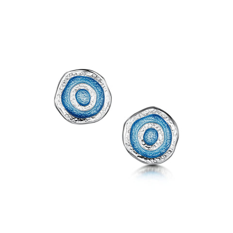 Brodgar Eye Enamelled Small Stud Earrings in Sterling Silver by Sheila Fleet Jewellery
