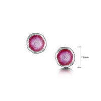 Lunar Bright Small Stud Earrings in Hot Pink Enamel