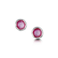 Lunar Bright Small Stud Earrings in Hot Pink Enamel by Sheila Fleet Jewellery
