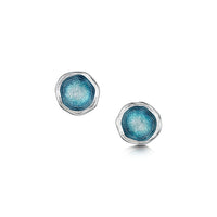 Lunar Small Sterling Silver Stud Earrings in Lichen Enamel by Sheila Fleet Jewellery