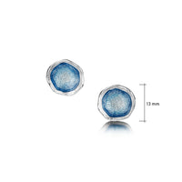 Lunar Small Stud Earrings in Lunar Blue Enamel
