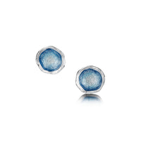 Lunar Sterling Silver Small Enamel Stud Earrings by Sheila Fleet Jewellery