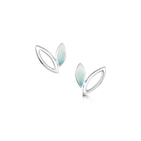 Seasons Silver Small Stud Earrings in Winter Enamel by Sheila Fleet Jewellery