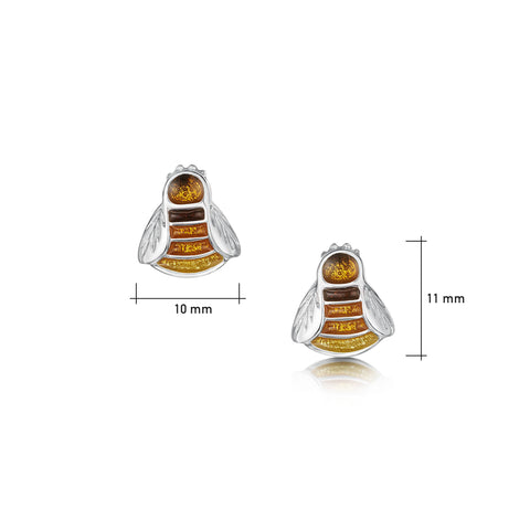 Great Yellow Bumblebee Enamel Stud Earrings by Sheila Fleet Jewellery