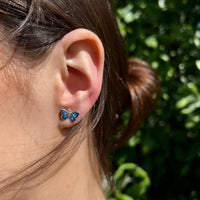 Holly Blue Butterfly Small Enamel Stud Earrings by Sheila Fleet Jewellery
