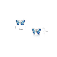 Holly Blue Butterfly Small Enamel Stud Earrings