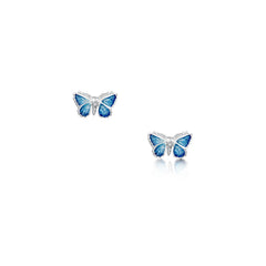Holly Blue Butterfly Small Enamel Stud Earrings