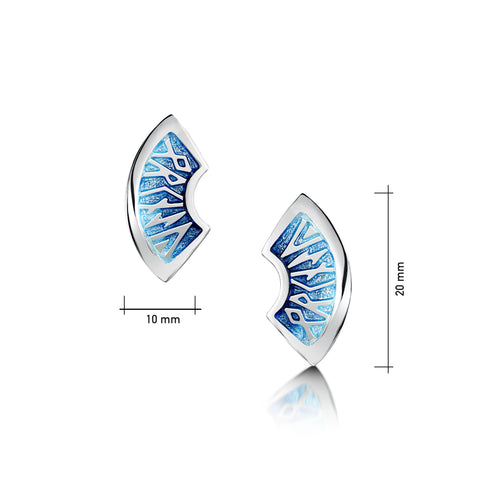 Runic 'Orkney' Small Stud Earrings in Skaill Enamel