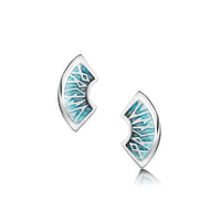 Runic Small Stud Earrings in Storm Enamel by Sheila Fleet Jewellery