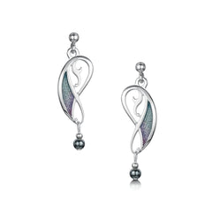 Mill Sands Enamel Small Drop Earrings with Hematite
