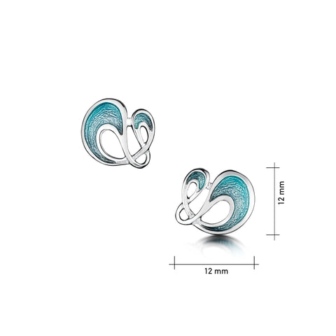 Storm Small Enamel Stud Earrings in Sterling Silver by Sheila Fleet Jewellery