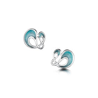 Storm Small Enamel Stud Earrings in Sterling Silver by Sheila Fleet Jewellery