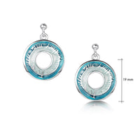 Skyran Silver Drop Earrings in Storm Enamel by Sheila Fleet Jewellery