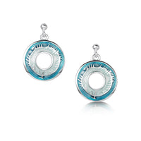 Skyran Silver Drop Earrings in Storm Enamel by Sheila Fleet Jewellery