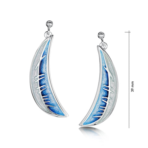 Skyran 'Moon' Drop Earrings in Twilight Enamel by Sheila Fleet Jewellery