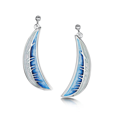 Skyran 'Moon' Drop Earrings in Twilight Enamel by Sheila Fleet Jewellery