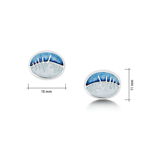 Skyran 'She' Enamel Stud Earrings in Sterling Silver by Sheila Fleet Jewellery