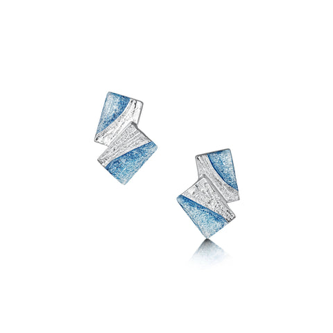 Flagstone Stud Earrings in Slate Enamel by Sheila Fleet Jewellery